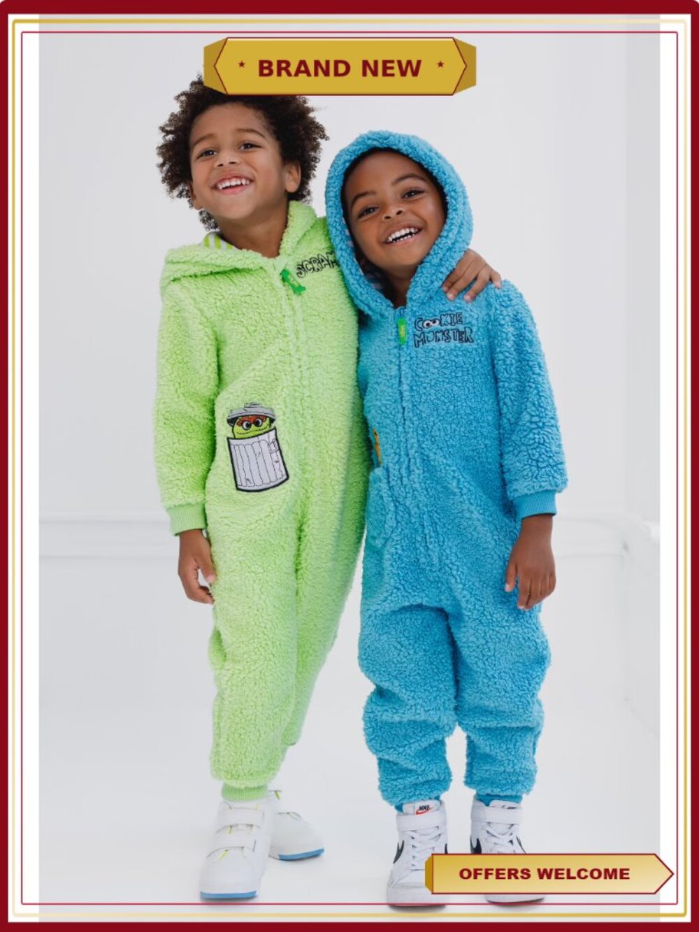 Sesame Street Oscar the Grouch Cozy Sherpa Zip Up Coverall Costume - Picture 3 of 4